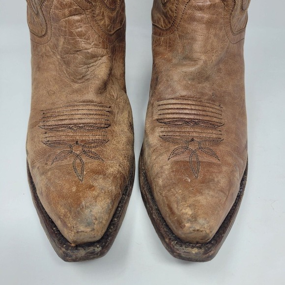 [SOLD]Dan Post Boots Womens 9.5M Santa Rosa Snip Toe Tan Western Cowboy DP3463 - Picture 6 of 10
